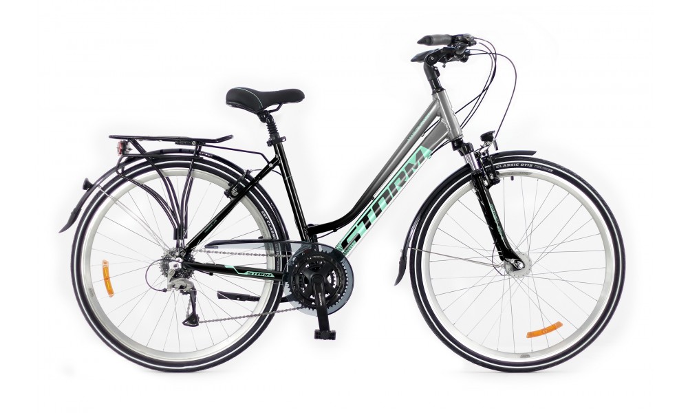 Rower trekkingowy Storm Marathon 6.0 Lady - czarno-srebrny