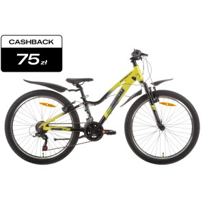 Rower młodzieżowy Tabou Poison 24 1.0 2025 - limonkowo-czarny 1