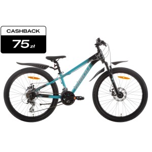 Rower młodzieżowy Tabou Supergirl 24 1.0 2025 - czarno-turkusowy 1