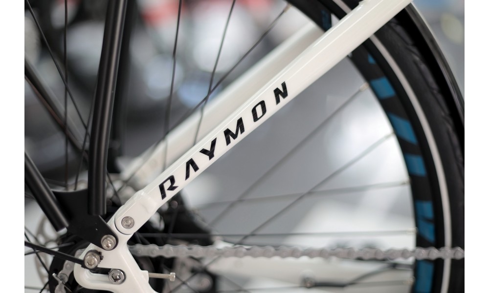 Rower miejski elektryczny R-Raymon CityRay E 7.0 CB - biało-czarny