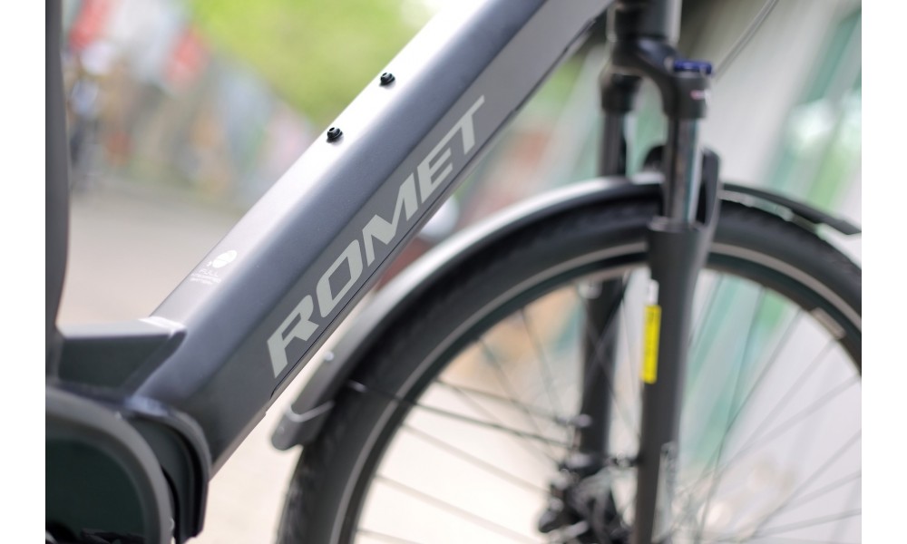 Rower miejski elektryczny ROMET e-Modeco URB 2.0 2024 - czarny-grafitowy