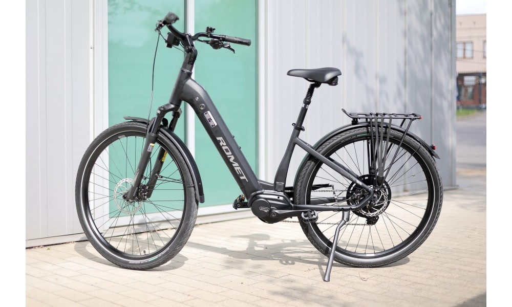 Rower miejski elektryczny ROMET e-Modeco URB 2.0 2024 - czarny-grafitowy