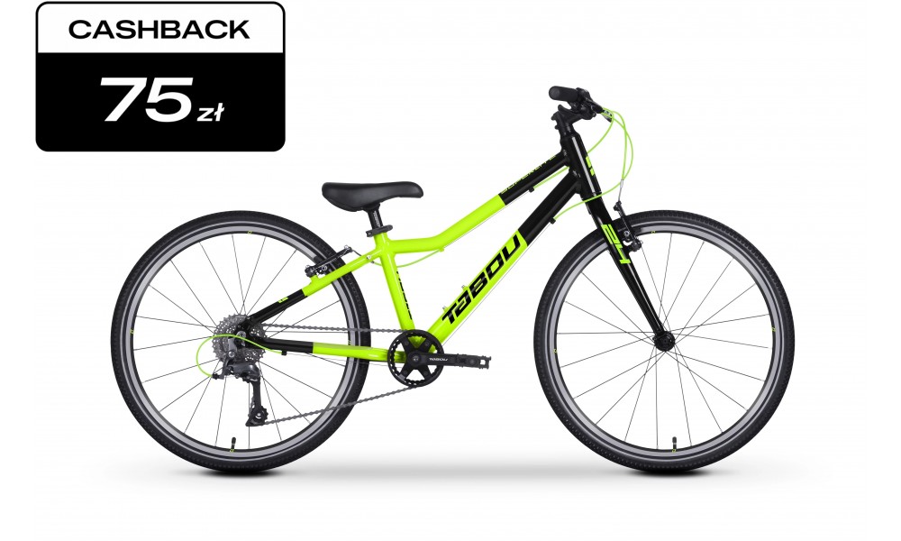 Rower młodzieżowy Tabou Superlite 24 2025 - czarno-limonkowy