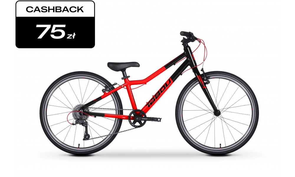 Rower młodzieżowy Tabou Superlite 24 2025 - czarno-czerwony