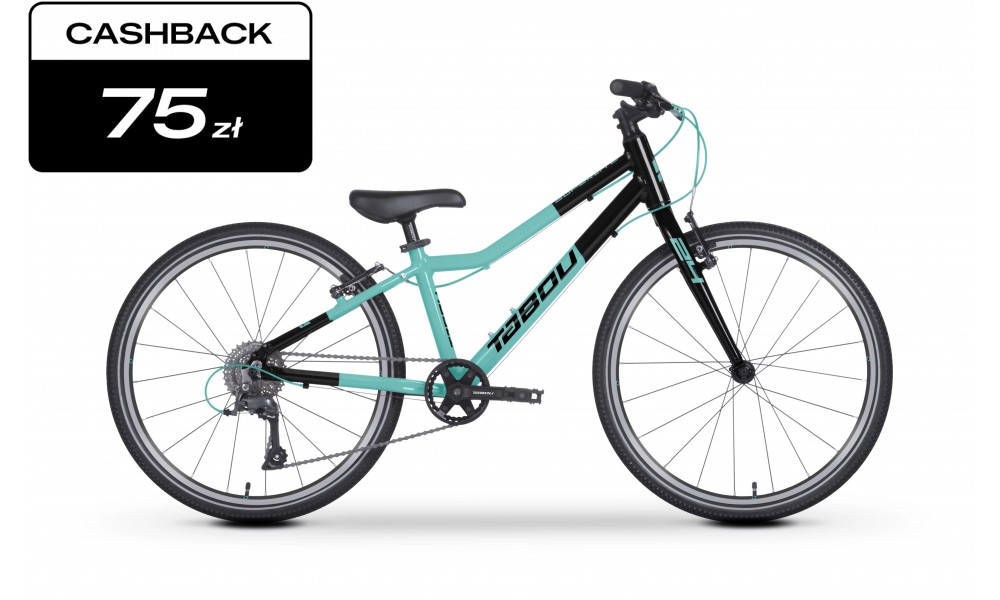 Rower młodzieżowy Tabou Superlite 24 2025 - czarno-turkusowy