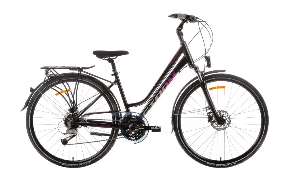 Rower trekkingowy Storm Marathon 8.0 Lady - czarno-fioletowy