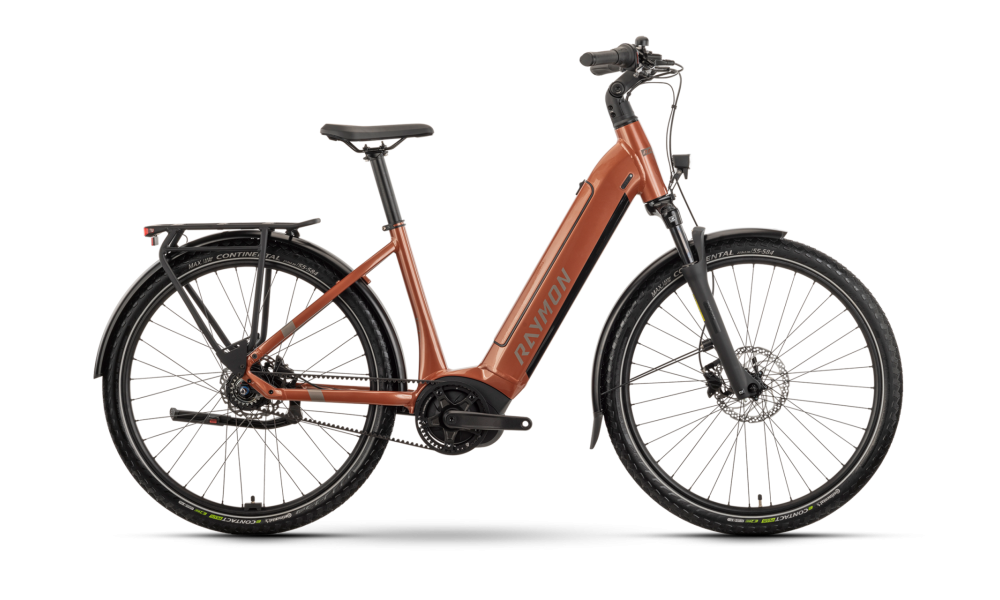 Rower miejski elektryczny R-Raymon Metmo CB - miedziany