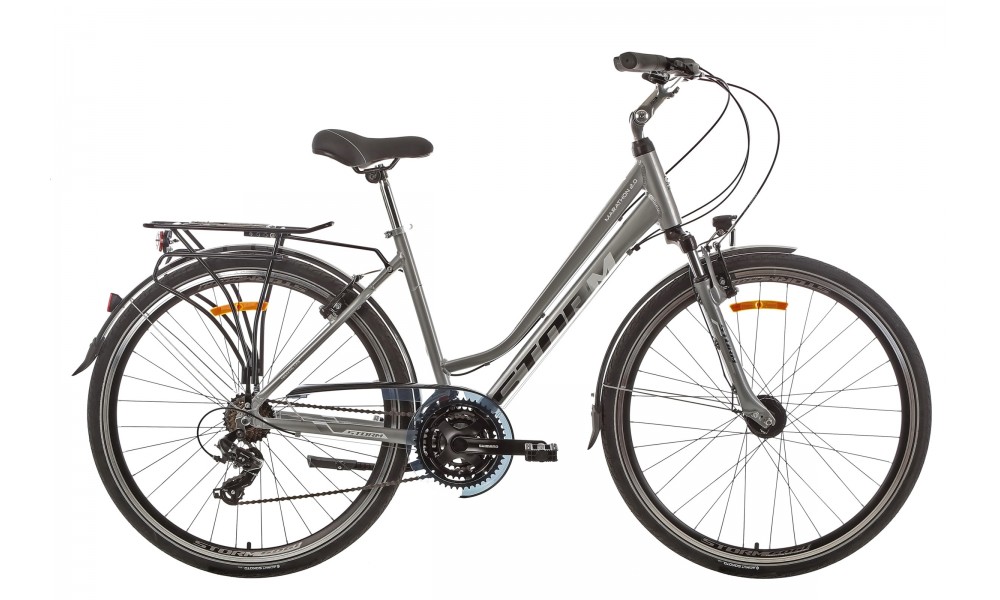 Rower trekkingowy Storm Marathon 2.0 Lady - srebrno-biały