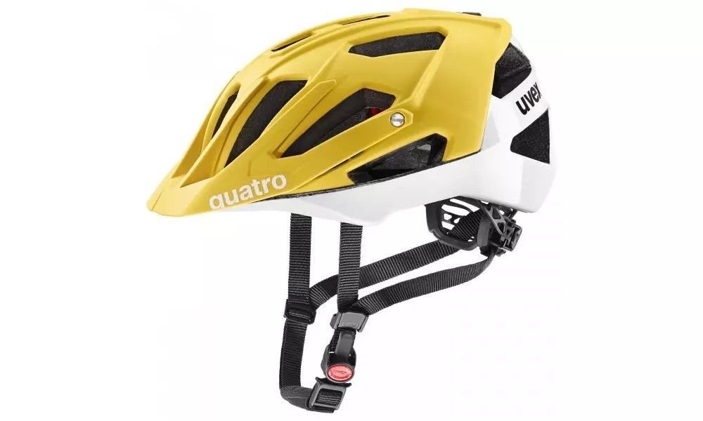 Kask rowerowy Uvex Quatro CC - żółto-biały