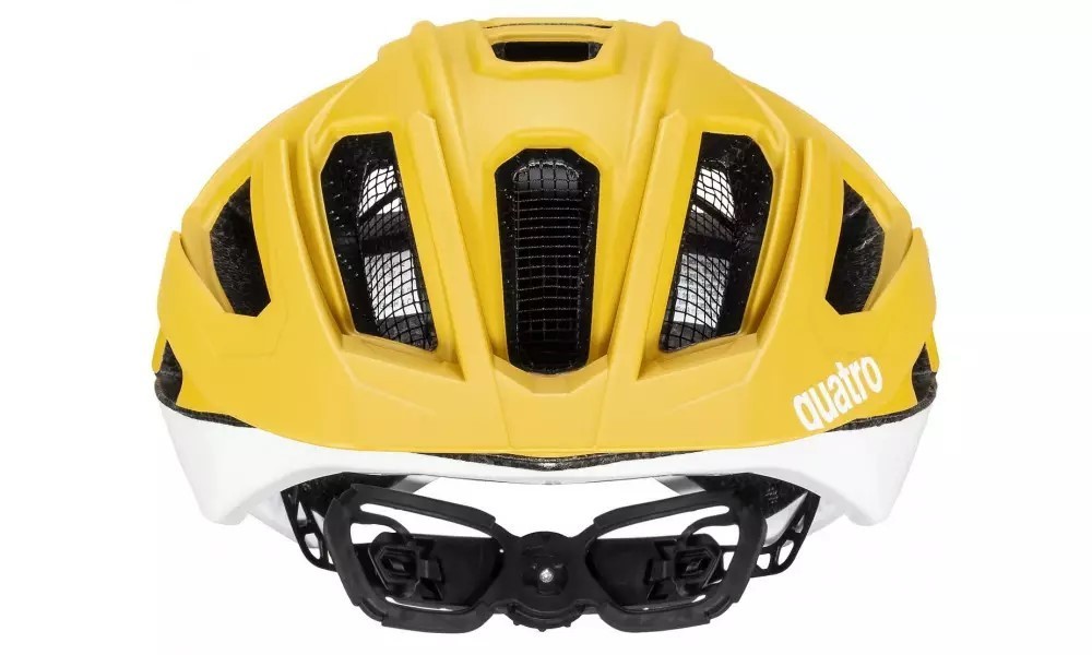 Kask rowerowy Uvex Quatro CC - żółto-biały
