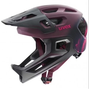 Kask rowerowy UVEX React Jr. Fullface - bordowy 1