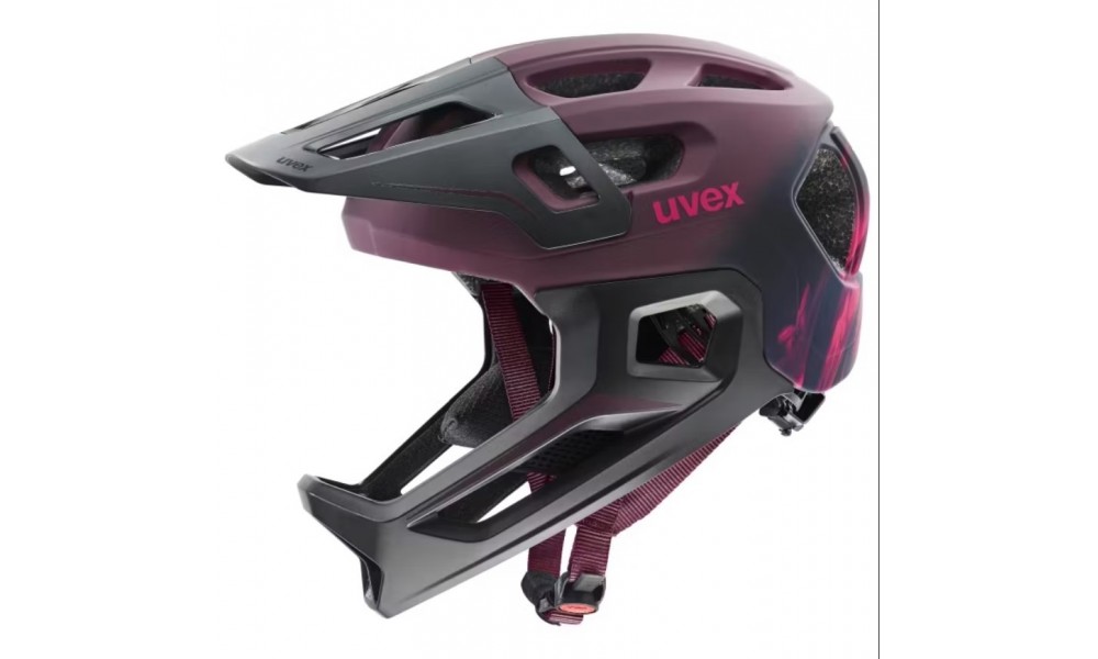 Kask rowerowy UVEX React Jr. Fullface - bordowy