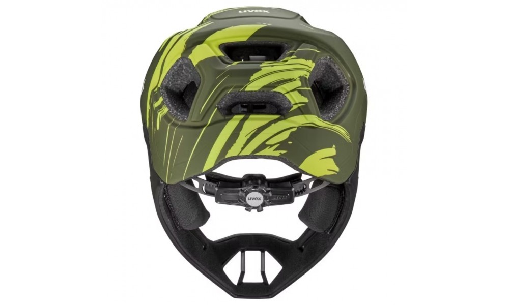 Kask rowerowy UVEX React Jr. Fullface - ciemnooliwkowy