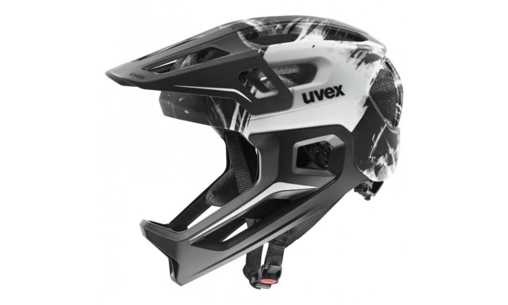 Kask rowerowy UVEX React Jr. Fullface - czarno-biały