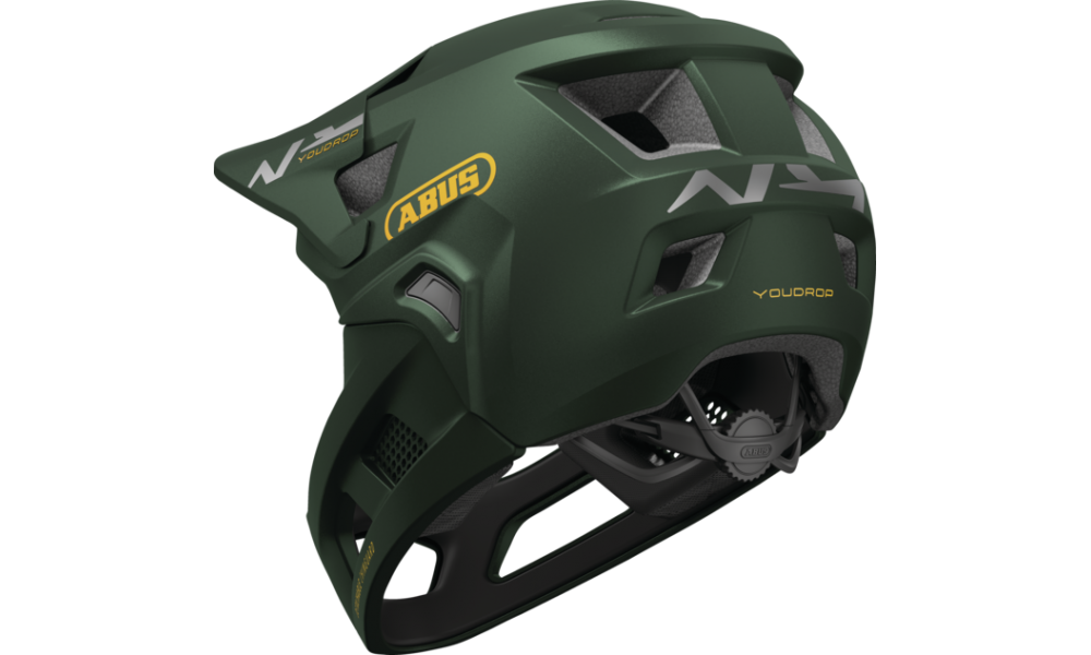 Kask dziecięcy Abus YouDrop FF Full Face MTB - ciemnozielony