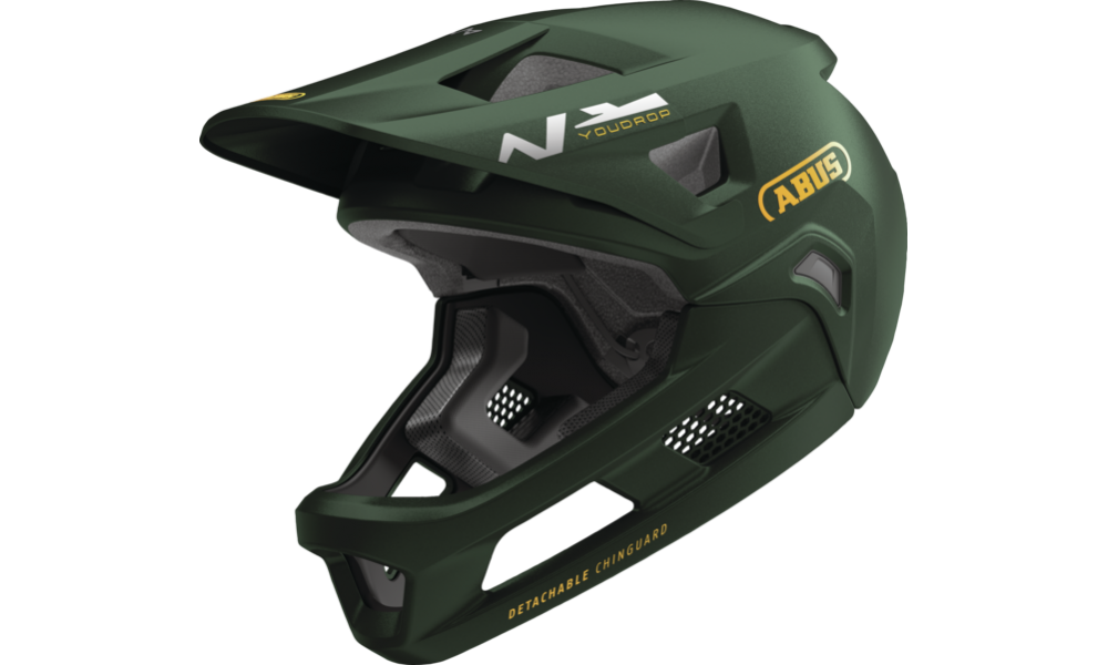 Kask dziecięcy Abus YouDrop FF Full Face MTB - ciemnozielony