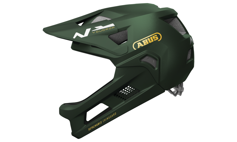 Kask dziecięcy Abus YouDrop FF Full Face MTB - ciemnozielony