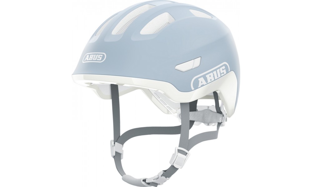 Kask rowerowy Abus Smiley 3.0 LED ACE - błękitno-biały