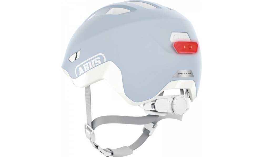 Kask rowerowy Abus Smiley 3.0 LED ACE - błękitno-biały