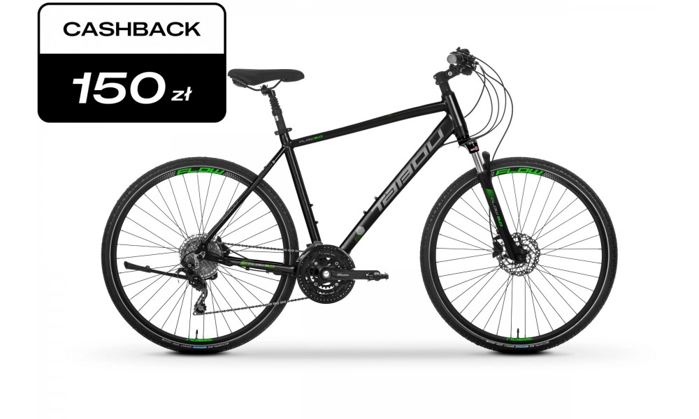 Rower crossowy TABOU FLOW 5.0 2025 - czarno-limonkowy