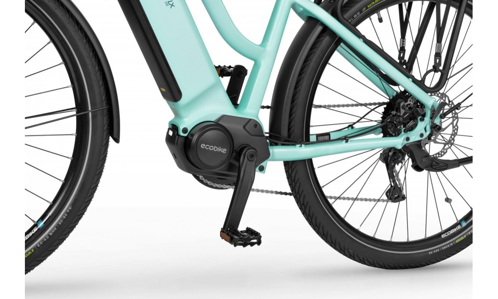 Rower trekkingowy elektryczny Ecobike LX500 Mint - miętowy