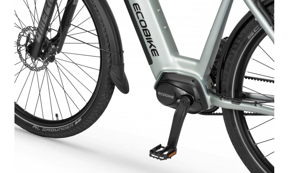 Rower miejski elektryczny Ecobike LX400 Arctic Silver - srebrny