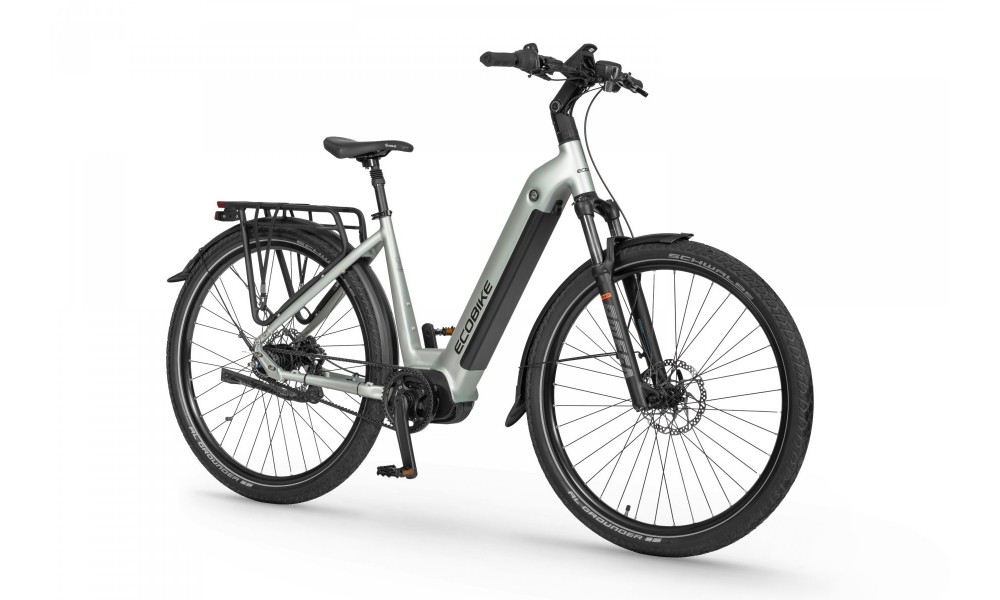 Rower miejski elektryczny Ecobike LX400 Arctic Silver - srebrny
