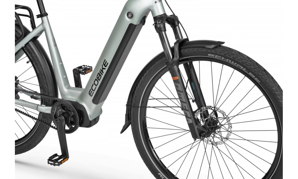 Rower miejski elektryczny Ecobike LX400 Arctic Silver - srebrny