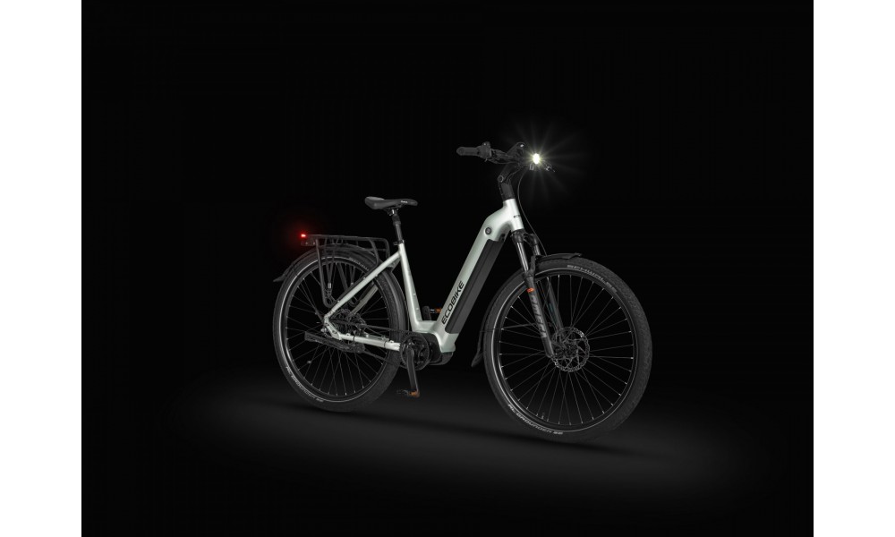 Rower miejski elektryczny Ecobike LX400 Arctic Silver - srebrny