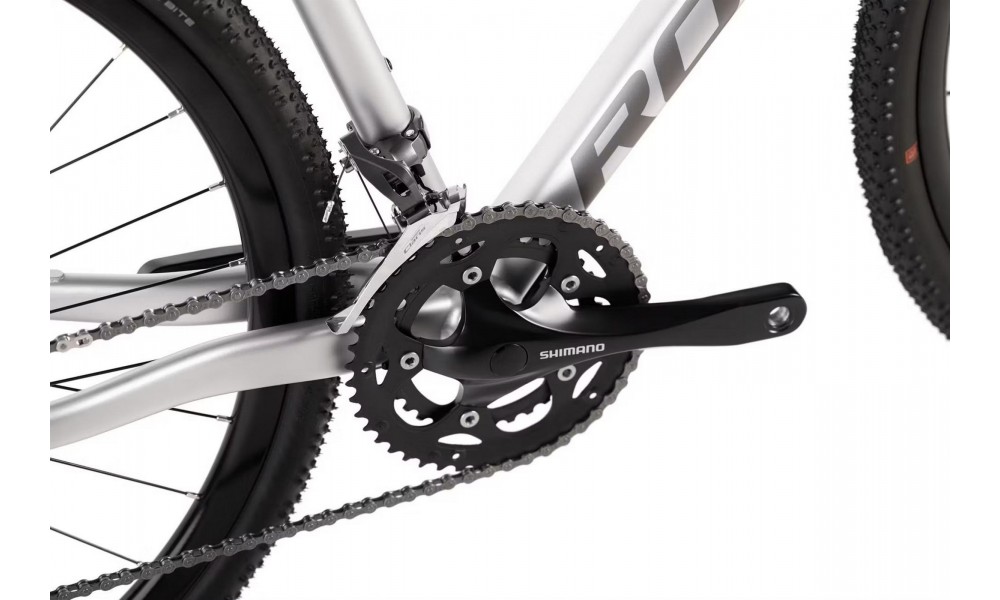 Rower gravel Romet Aspre 1 2024 - srebrno-czerwony