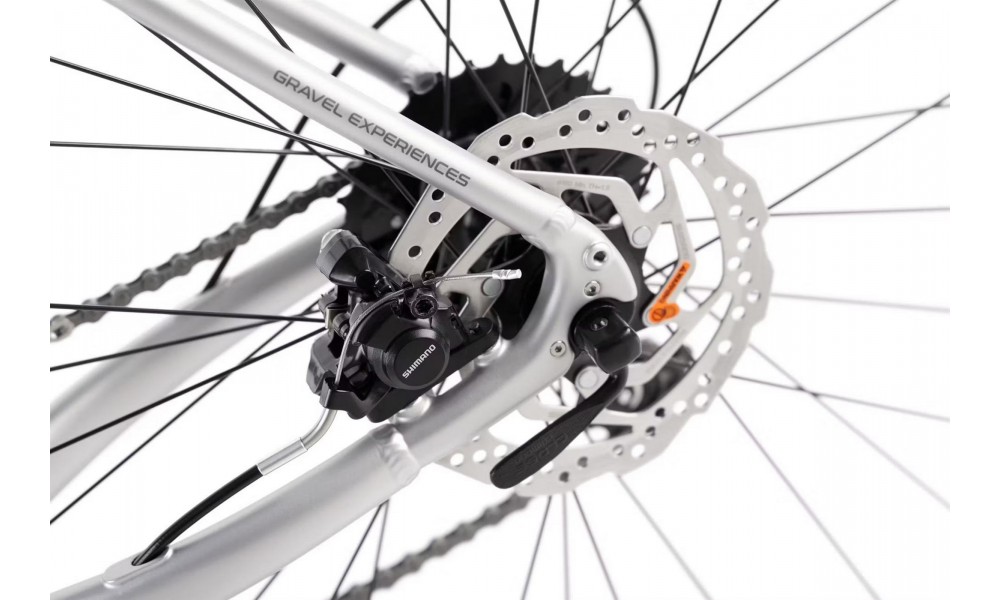 Rower gravel Romet Aspre 1 2024 - srebrno-czerwony