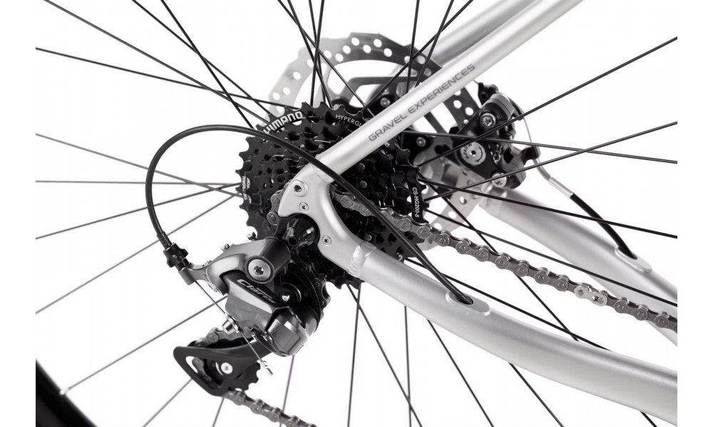 Rower gravel Romet Aspre 1 2024 - srebrno-czerwony