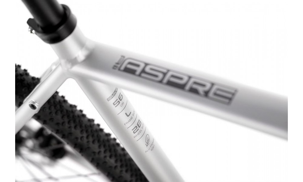 Rower gravel Romet Aspre 1 2024 - srebrno-czerwony