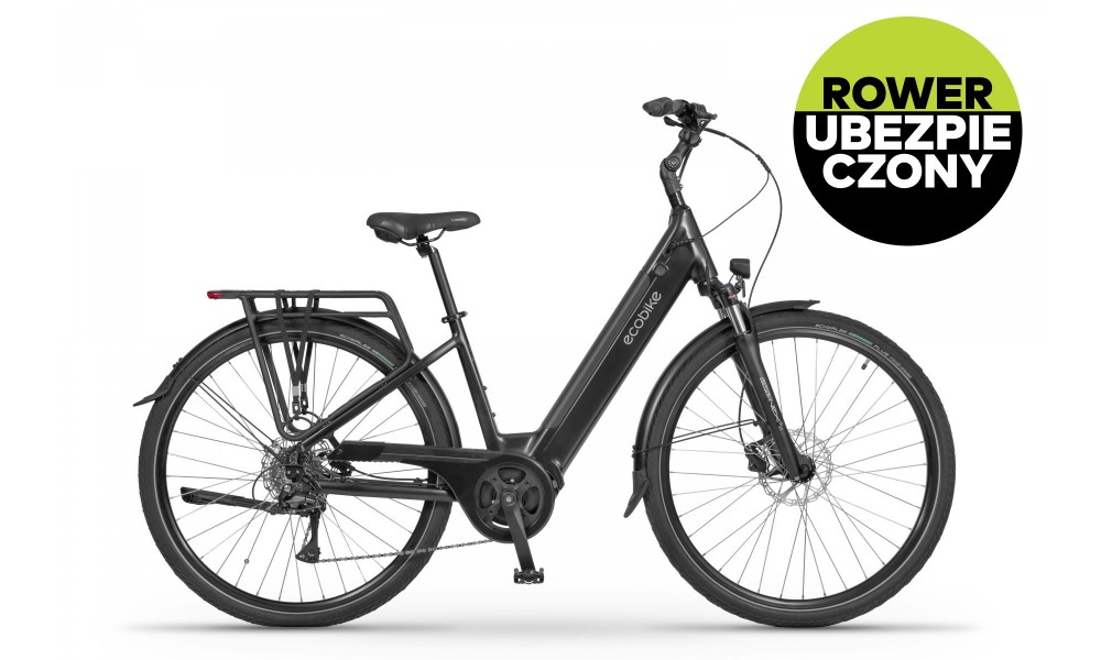 Rower trekkingowy elektryczny Ecobike LX100 Black - czarny