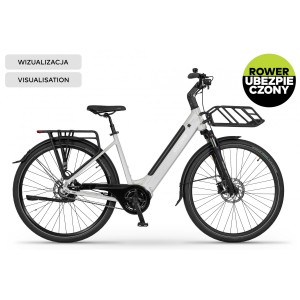 Rower miejski elektryczny Ecobike LX100 Automatic Pearl - biały 1