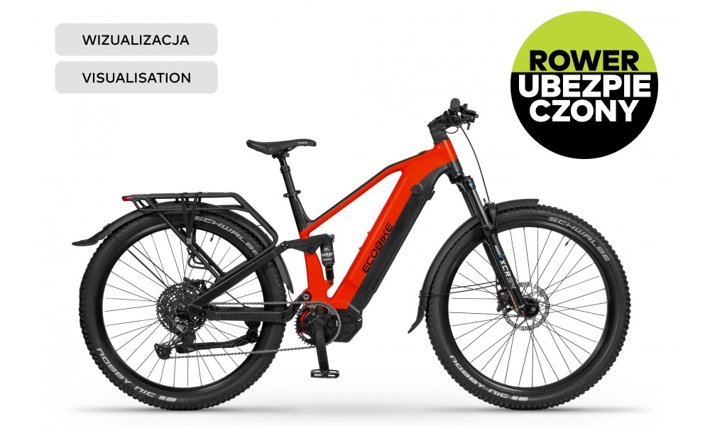 Rower górski elektryczny Ecobike RX500 MAX Black Red SUV - czarno-czerwony