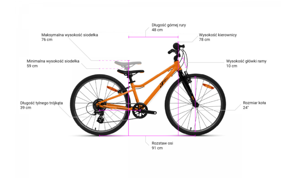 Rower młodzieżowy Yupii 24 - pomarańczowy