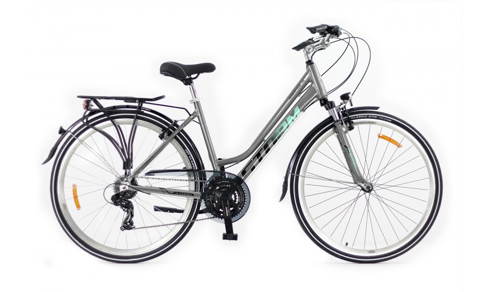 Rower trekkingowy Storm Marathon 1.0 Lady - srebrno-morski