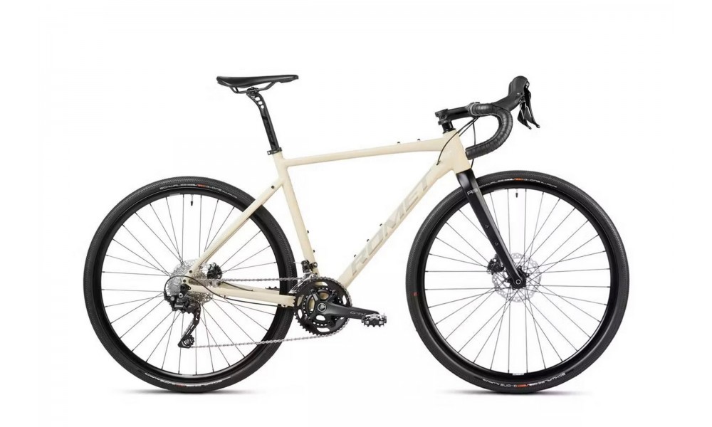Rower gravel Romet Aspre 2 Wersja C - beżowo-zielony