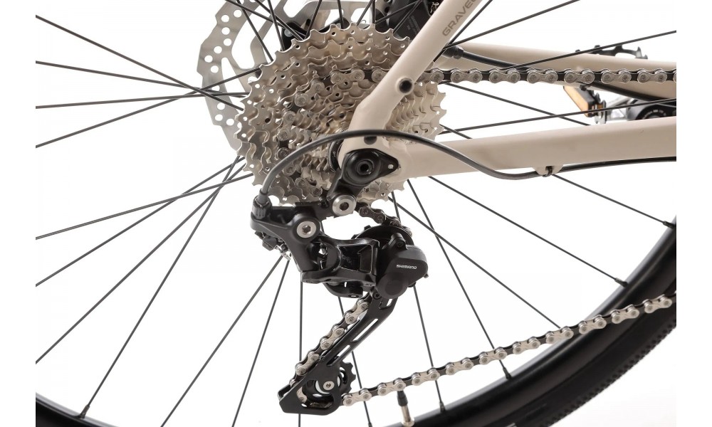 Rower gravel Romet Aspre 2 Wersja B - beżowo-zielony