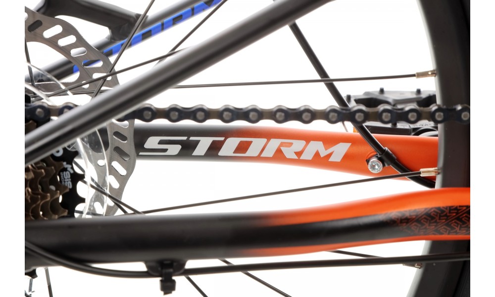 Rower młodzieżowy Storm Racer 24 1.0 2MD - pomarańczowo-czarny