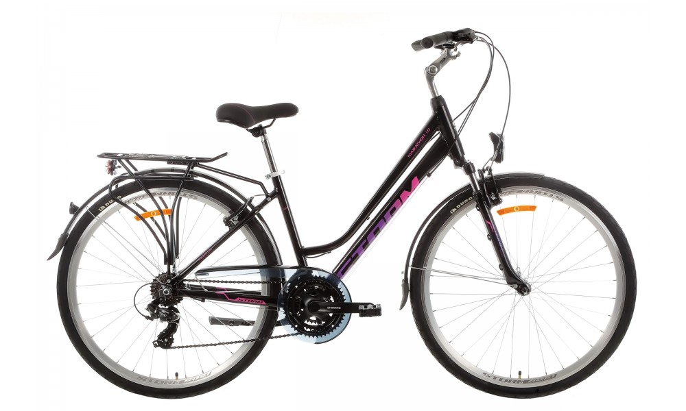 Rower trekkingowy Storm Marathon 1.0 Lady - czarno-różowy