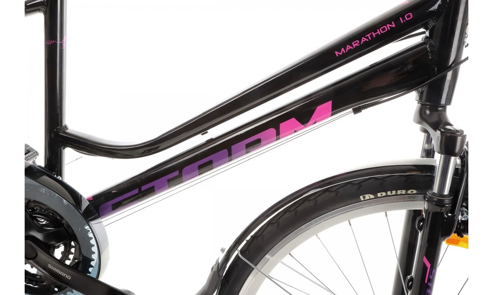 Rower trekkingowy Storm Marathon 1.0 Lady - czarno-różowy
