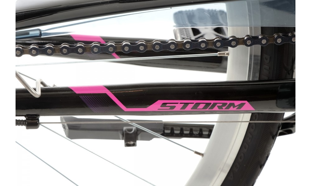 Rower trekkingowy Storm Marathon 1.0 Lady - czarno-różowy