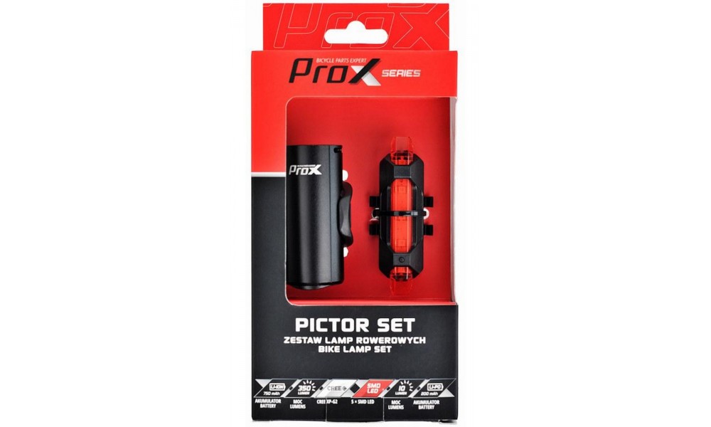 Zestaw lamp Prox Hydra II 400lm + 10lm 1100mAh