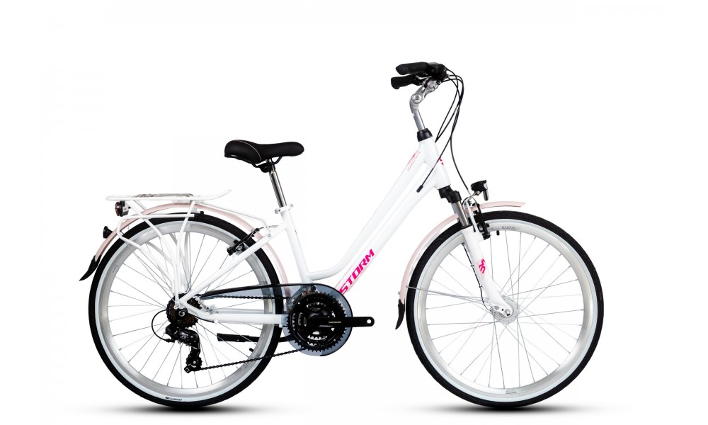 Rower trekkingowy Storm Marathon 26 1.0 Lady - biało-różowy