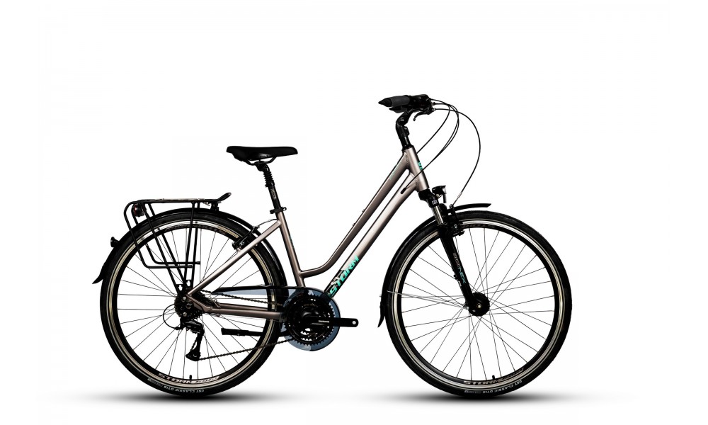 Rower trekkingowy Storm Marathon 6.0 Lady - szaro-morski