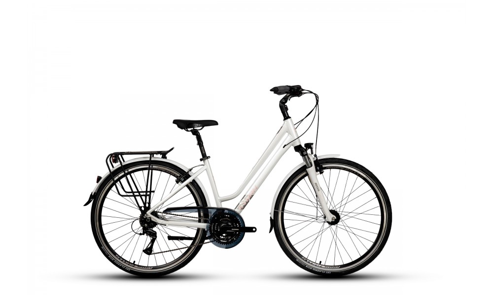 Rower trekkingowy Storm Marathon 6.0 Lady - perłowy