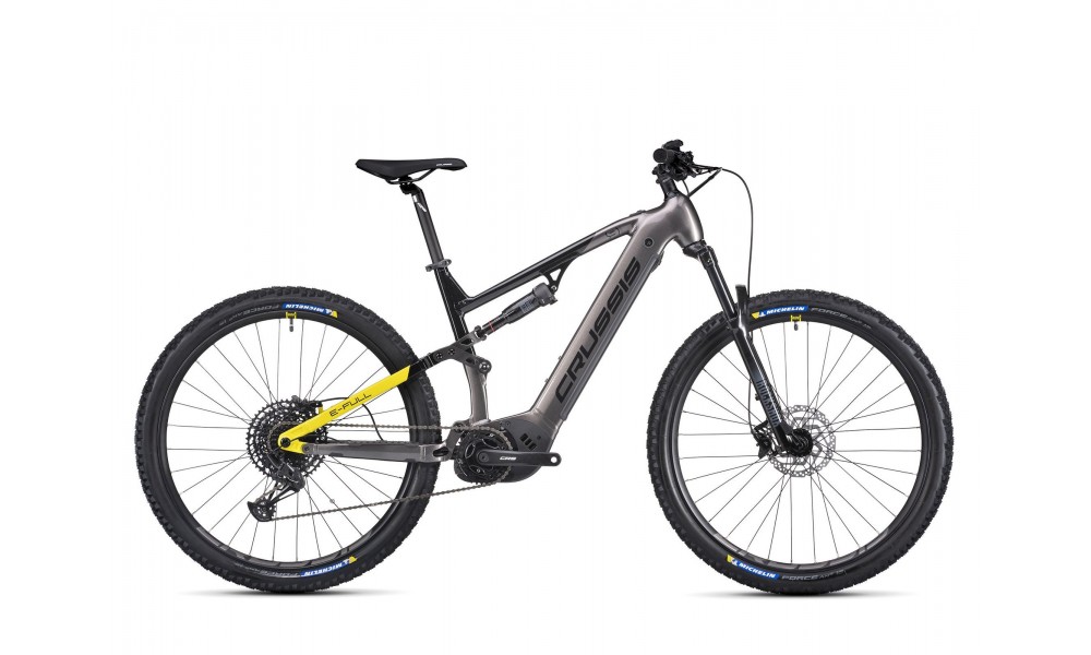 Rower górski elektryczny Crussis e-Full 9.10 900Wh - szaro-żółty