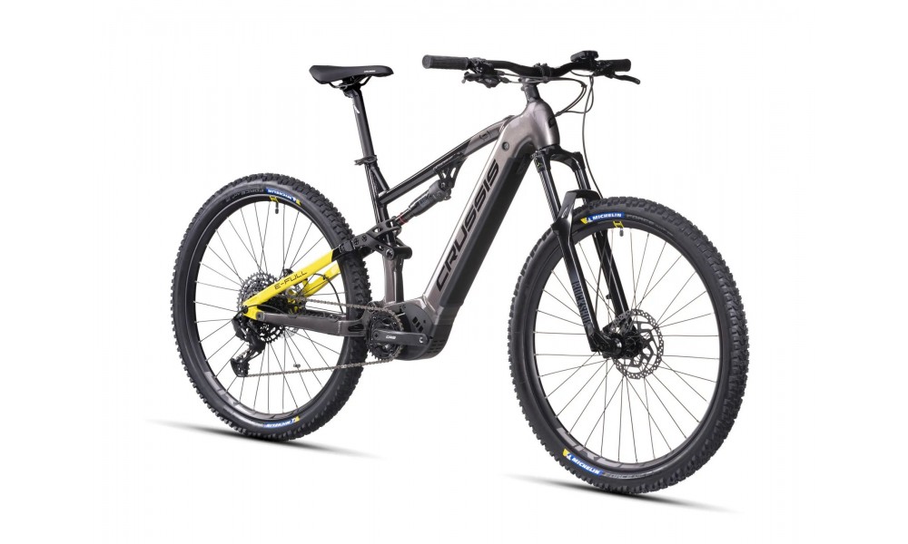 Rower górski elektryczny Crussis e-Full 9.10 900Wh - szaro-żółty